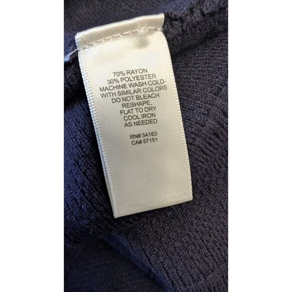 Eliza J Navy Blue Sweater Dress fit and flare Sz L Retro Style Stretchy Cute - Picture 5 of 6